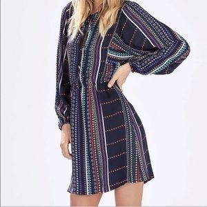 Parker silk geometric print dress